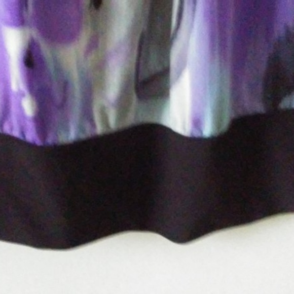 Summer Blouse Size S/M Nylon Top Purple Black Womens Sleeveless Tunic Kiwi Brand - Picture 3 of 8